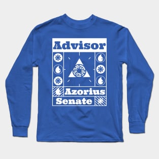 Azorius Senate | Advisor | MTG Guild White on Blue Design Long Sleeve T-Shirt